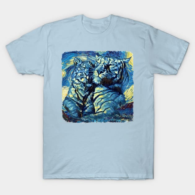 Tigers Van Gogh Style T-Shirt by todos